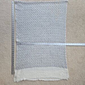 Ekzo Cashmere Basketweave Scarf Grey Ivory Sustainable Cashmere